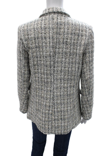 Rachel Zoe Women Basic Jacket Multicolor Polyester Checked Long Sleeve Size 8