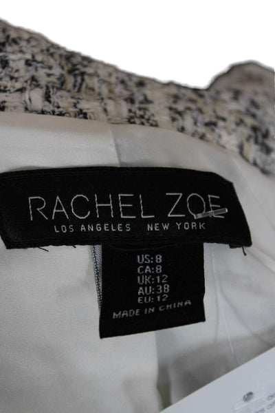Rachel Zoe Women Basic Jacket Multicolor Polyester Checked Long Sleeve Size 8
