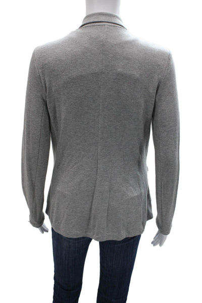 Magaschoni Women Gray Rayon Button Long Sleeve Basic Jacket Size M