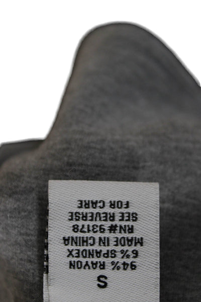 Magaschoni Women Gray Rayon Button Long Sleeve Basic Jacket Size M