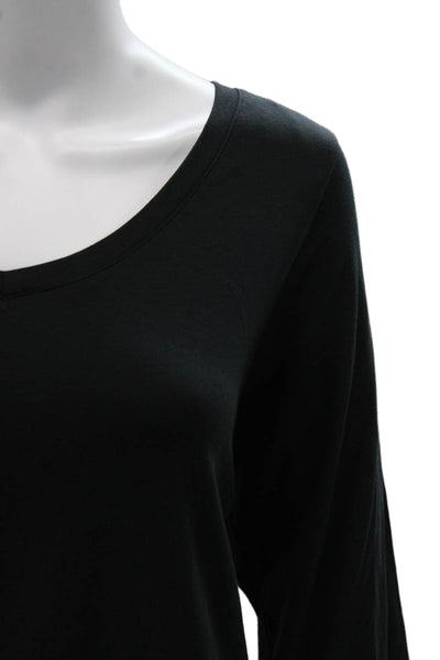 Tahari Womens Black V-Neck 3/4 Sleeve Tunic Pima Cotton Size 1X