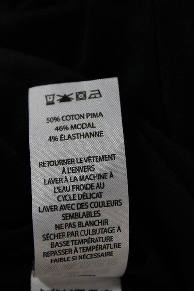 Tahari Womens Black V-Neck 3/4 Sleeve Tunic Pima Cotton Size 1X