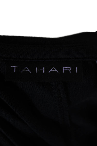 Tahari Womens Black V-Neck 3/4 Sleeve Tunic Pima Cotton Size 1X