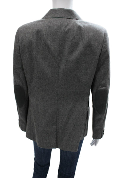 Akris Women Gray Wool Basic Jacket Button Closure Long Sleeve Size 12
