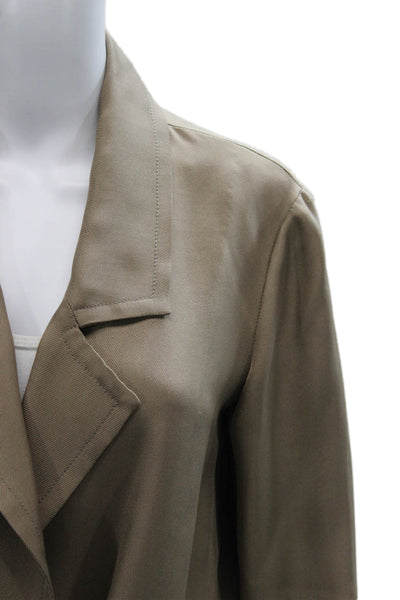 Missoni Orange Label Women Basic Jacket Silk Beige Tie Long Sleeve Size 40