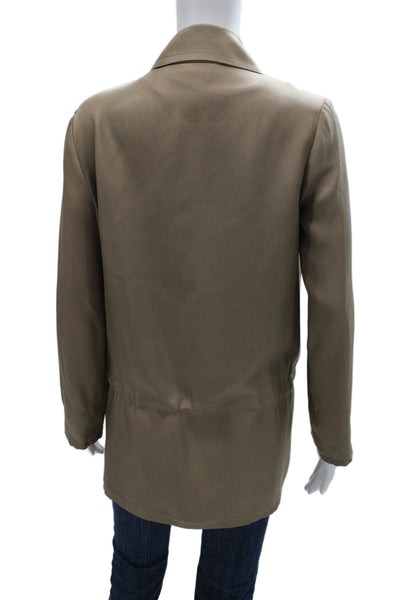 Missoni Orange Label Women Basic Jacket Silk Beige Tie Long Sleeve Size 40