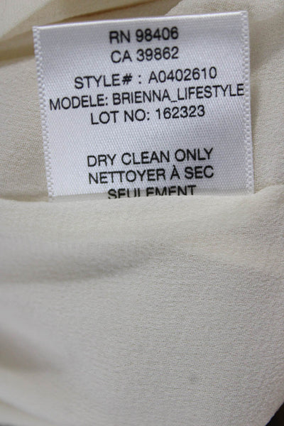 Theory Womens Ivory Silk Shift Dress Boat Neck Short Sleeve Size 12
