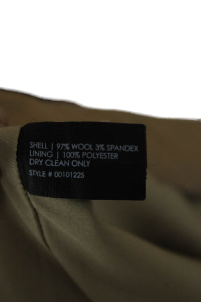Club Monaco Womens Chino Shorts Beige Wool Button Size 10
