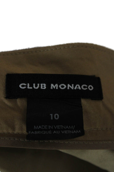 Club Monaco Womens Chino Shorts Beige Wool Button Size 10