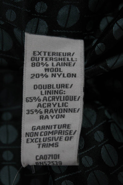 Perry Ellis Women Military Jacket Green Wool Blend Button Long Sleeve Size 6