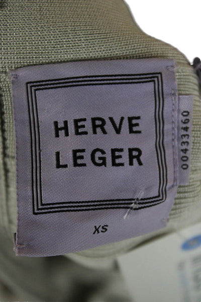 Herve Leger Womens Bandage Skirt Gray Rayon Knee Length Zip Size XS