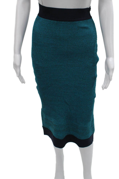 Herve Leger Women Bandage Viscose Knee Length Green Skirt Zip Size S