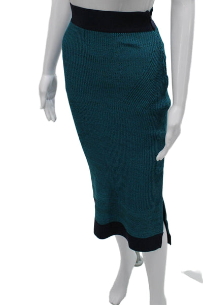 Herve Leger Women Bandage Viscose Knee Length Green Skirt Zip Size S