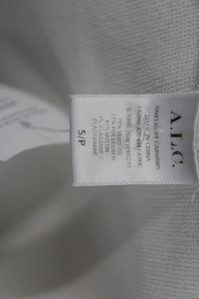 A.L.C. Womens Cropped Tank Sleeveless Square Neck White Viscose Size S