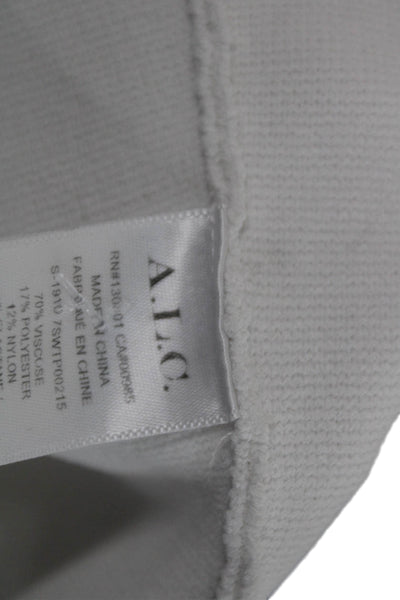 A.L.C. Womens Cropped Tank Sleeveless Square Neck White Viscose Size S