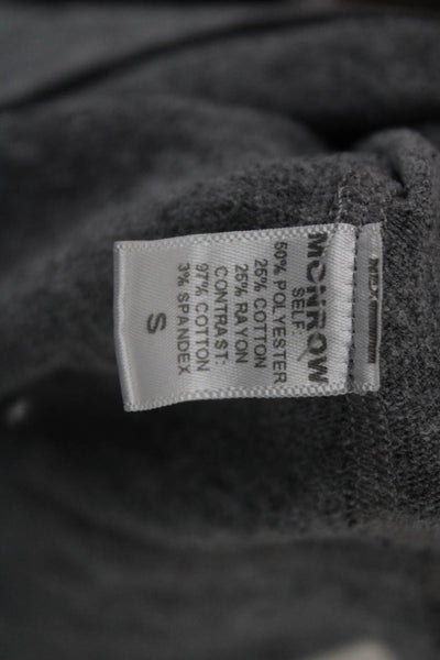 Monrow Women Pullover Crew Neck Gray Long Sleeve Polyester Size S