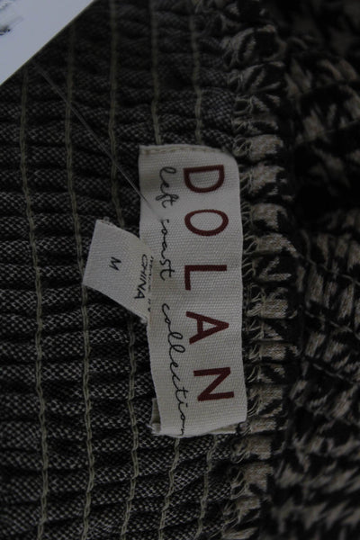 Dolan Womens Corset Top Brown Houndstooth V Neck Sleeveless Polyester Size M