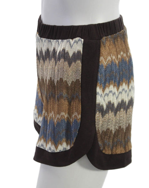 Karina Grimaldi Women Hot Pants Multicolor Chevron Polyester Size S
