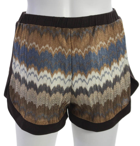 Karina Grimaldi Women Hot Pants Multicolor Chevron Polyester Size S