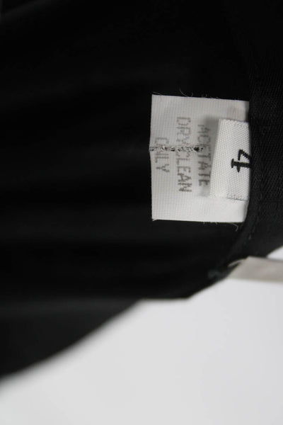 St. Vincent Womens Pleated Skirt Black Acetate Knee Length Zip Size 4
