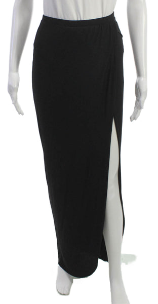 Sauvage Womens Maxi Skirt Black Nylon Pull On Size M