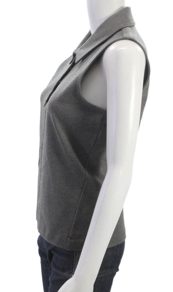 Rag & Bone Womens Sleeveless Collared Polo Top Gray Viscose Size M