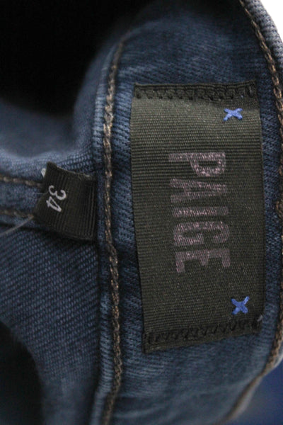 Paige Black Label Mens Straight Jeans Blue Cotton Mid Rise Inseam 33 Size 34