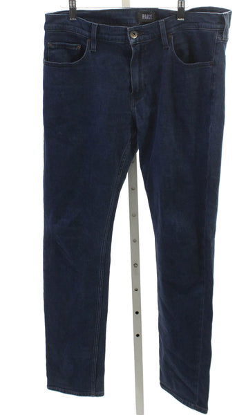 Paige Black Label Mens Straight Jeans Blue Cotton Mid Rise Size 34