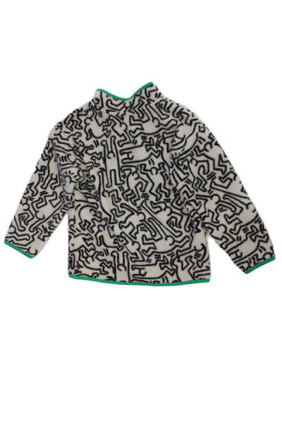 H&M X Keith Haring Unisex Kids Abstract Print Jacket White Size 6/7