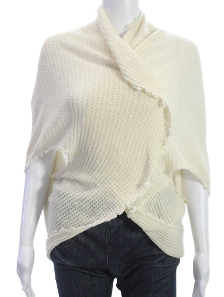 Nicole Miller Collection Womens Cashmere Wrap Sweater Ivory Size One Size