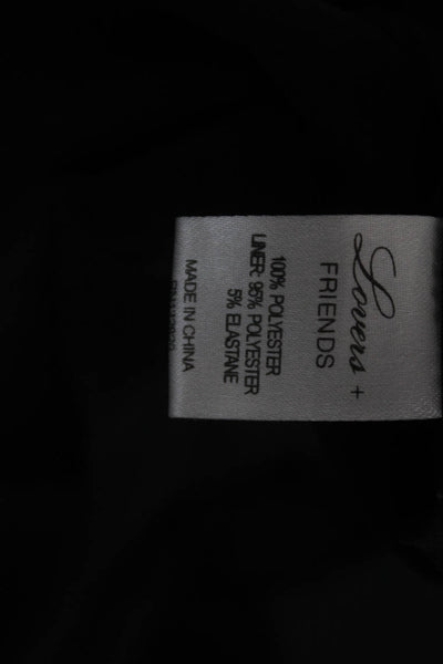 Lovers + Friends Womens Basic Black Scoop Neck Short Sleeve Blouse Size S