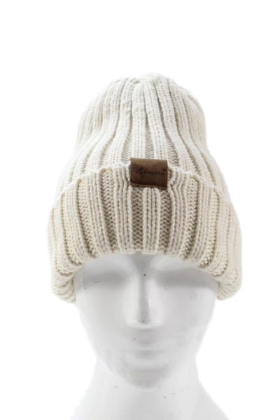 Loritta Womens Ribbed Pull On Beanie Hat Off White Size One Size