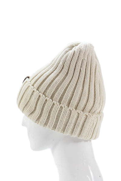 Loritta Womens Ribbed Pull On Beanie Hat Off White Size One Size