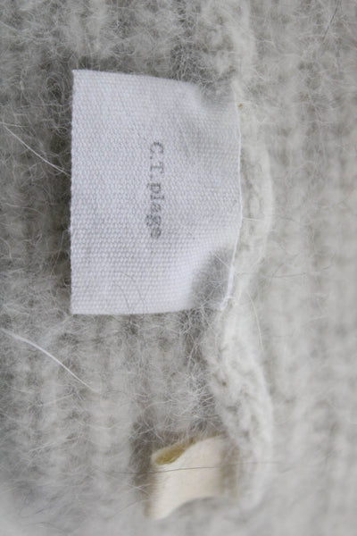 C.T. Plage Womens Pull On Beanie Hat Off White Wool Size EUR 40