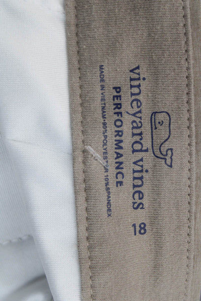 Vineyard Vines Boys Zipper Fly Straight Leg Lightweight Pants Brown Size 18