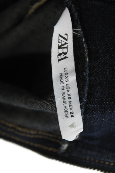 Zara Women Pencil Denim Mini Dress Square Neck Sleeveless Zip Size XS