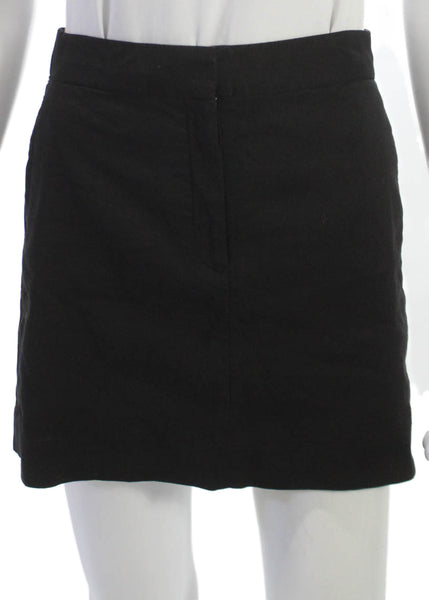 Babaton Womens Mini Skirt Black Linen Zip Size 2