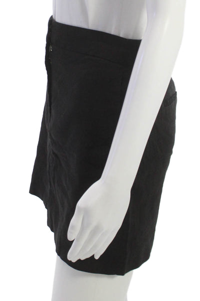 Babaton Womens Mini Skirt Black Linen Zip Size 2