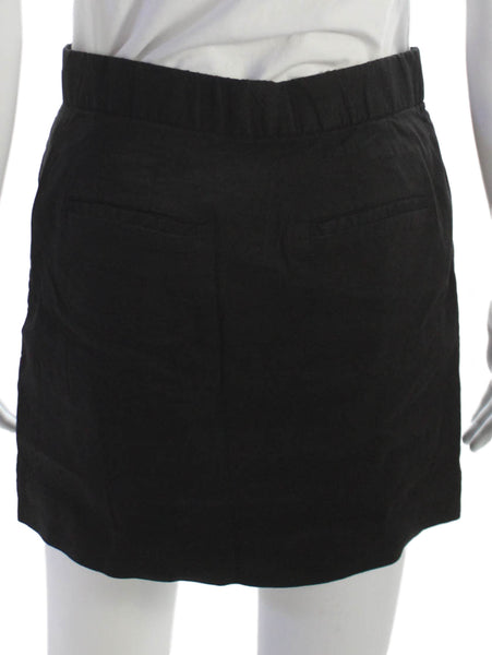 Babaton Womens Mini Skirt Black Linen Zip Size 2