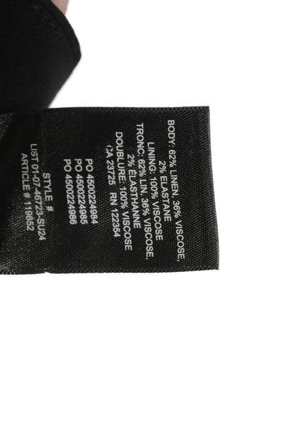 Babaton Womens Mini Skirt Black Linen Zip Size 2