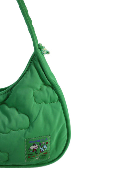 Coachtopia Womens Loop Ergo Cloud Quilted Shoulder Handbag Green