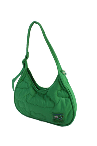 Coachtopia Womens Loop Ergo Cloud Quilted Shoulder Handbag Green