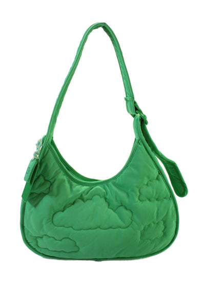 Coachtopia Womens Loop Ergo Cloud Quilted Shoulder Handbag Green