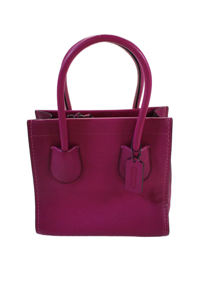 Coach Womens Cashin Leather Carry Tote 22 Top Habdle Handbag Pink