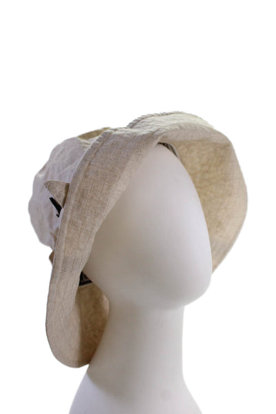 Muhlbauer Womens Knotted Bow Knit Bucket Hat Brown Cotton One Size