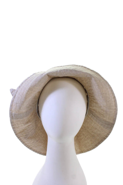 Muhlbauer Womens Knotted Bow Knit Bucket Hat Brown Cotton One Size