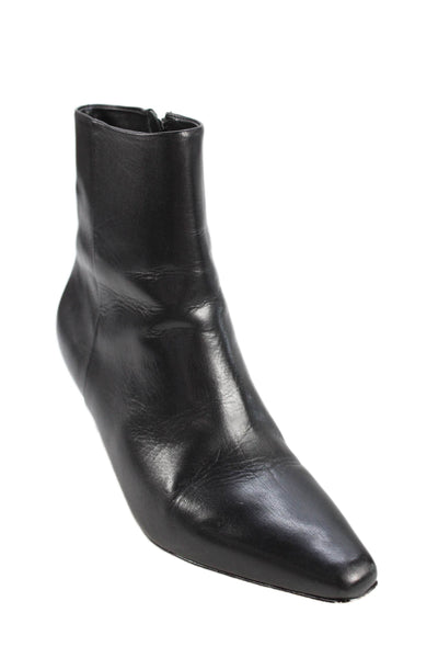 Cult Gaia Womens Leather Stone Heel Zip Up Ankle Boots Black Size 37 7
