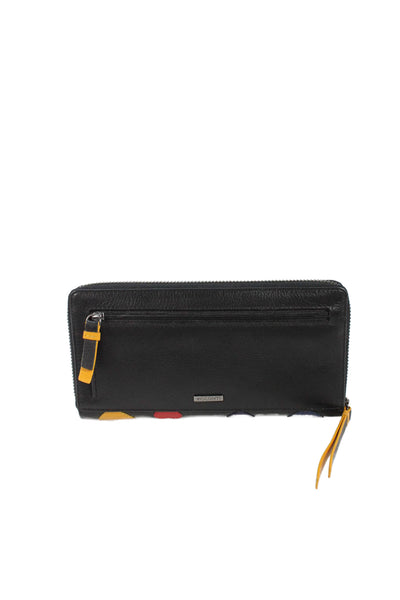 Visconti Womens Leather Geometric Zippered Card Wallet Black