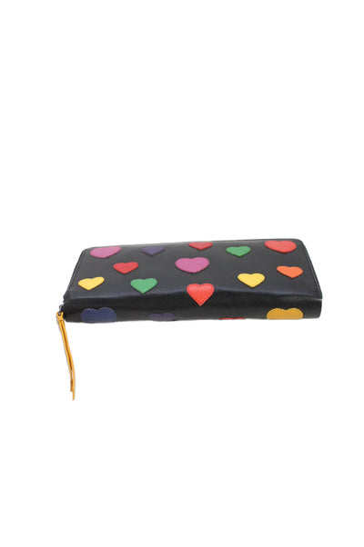 Visconti Womens Leather Geometric Zippered Card Wallet Black