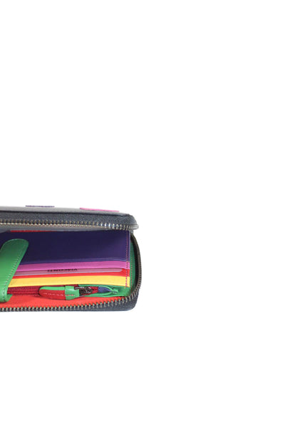 Visconti Womens Leather Geometric Zippered Card Wallet Black